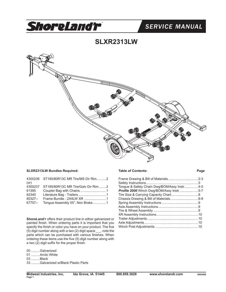 ShoreLand'r SLXR2313LW V.1 User Manual | 10 pages
