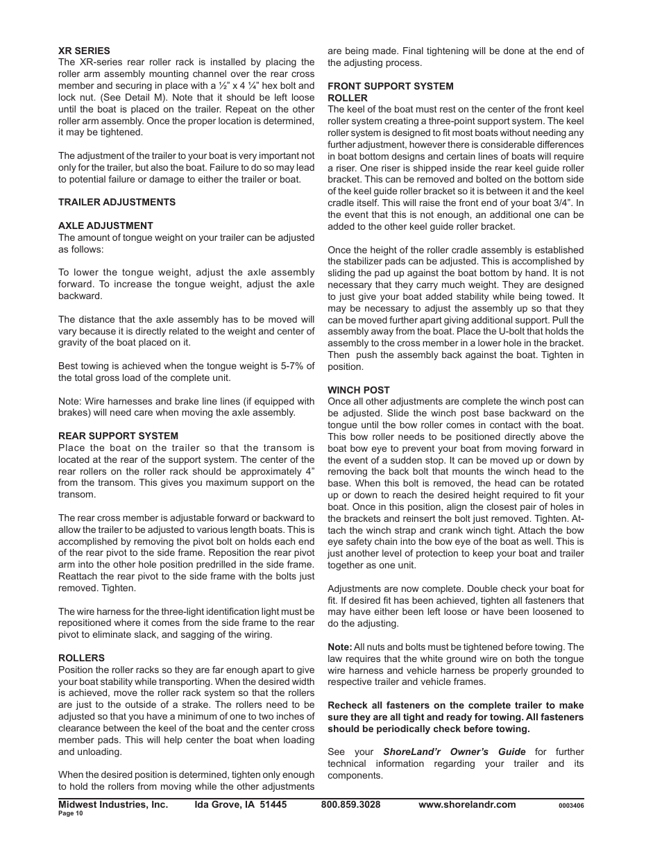ShoreLand'r SLXR2313LW V.1 User Manual | Page 10 / 10