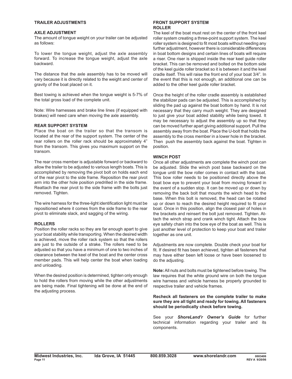 ShoreLand'r SLXR2313LW V.2 User Manual | Page 11 / 12
