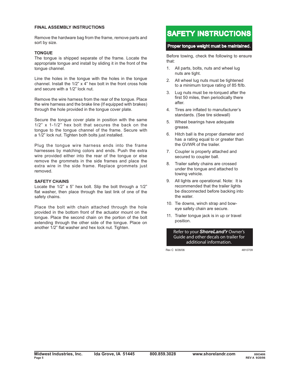 Safety instructions | ShoreLand'r SLXR2313LW V.2 User Manual | Page 5 / 12