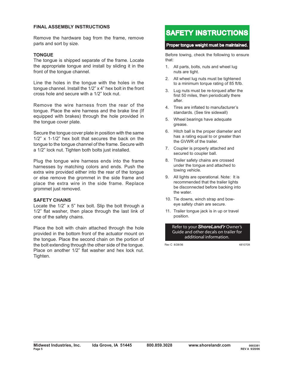 Safety instructions | ShoreLand'r SLXR2313S V.1 User Manual | Page 5 / 12