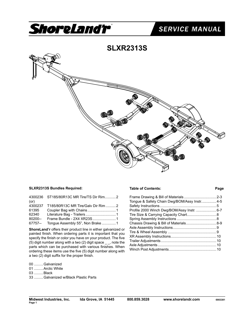 ShoreLand'r SLXR2313S V.2 User Manual | 10 pages