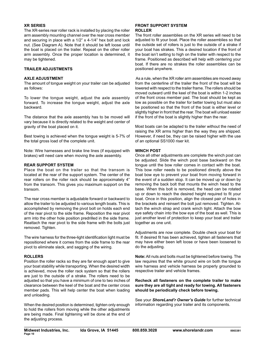 ShoreLand'r SLXR2313S V.2 User Manual | Page 10 / 10