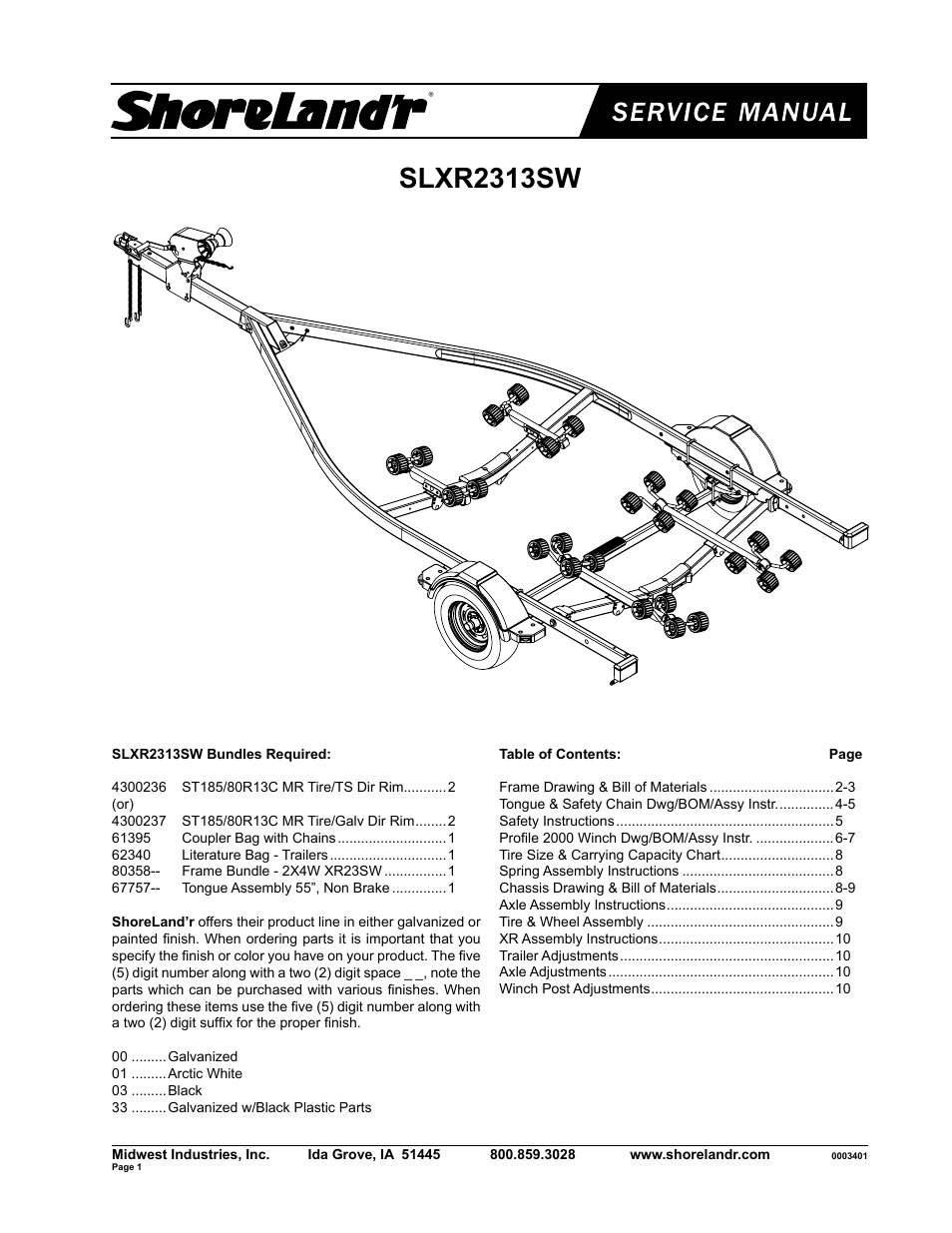 ShoreLand'r SLXR2313SW V.1 User Manual | 10 pages