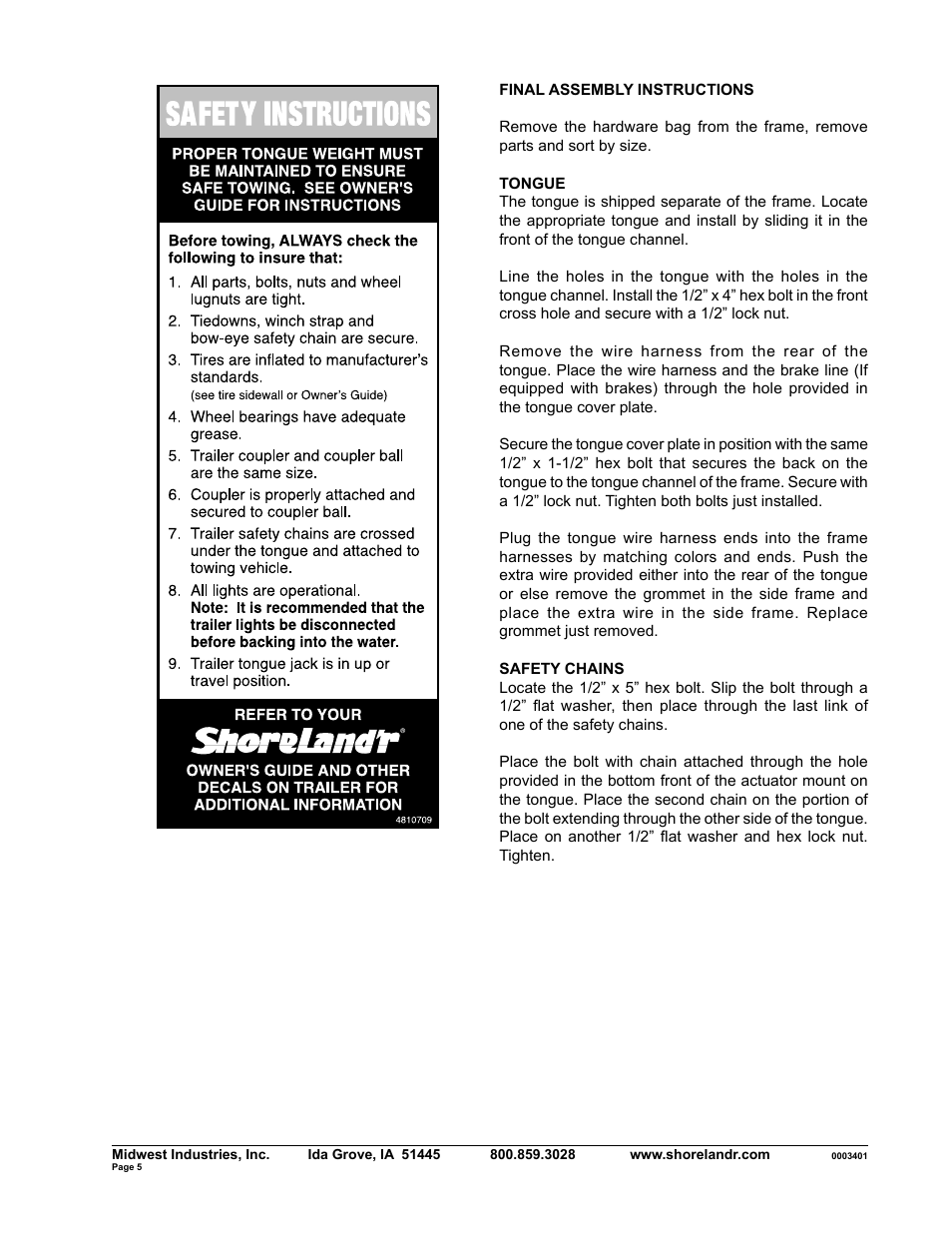 ShoreLand'r SLXR2313SW V.1 User Manual | Page 5 / 10