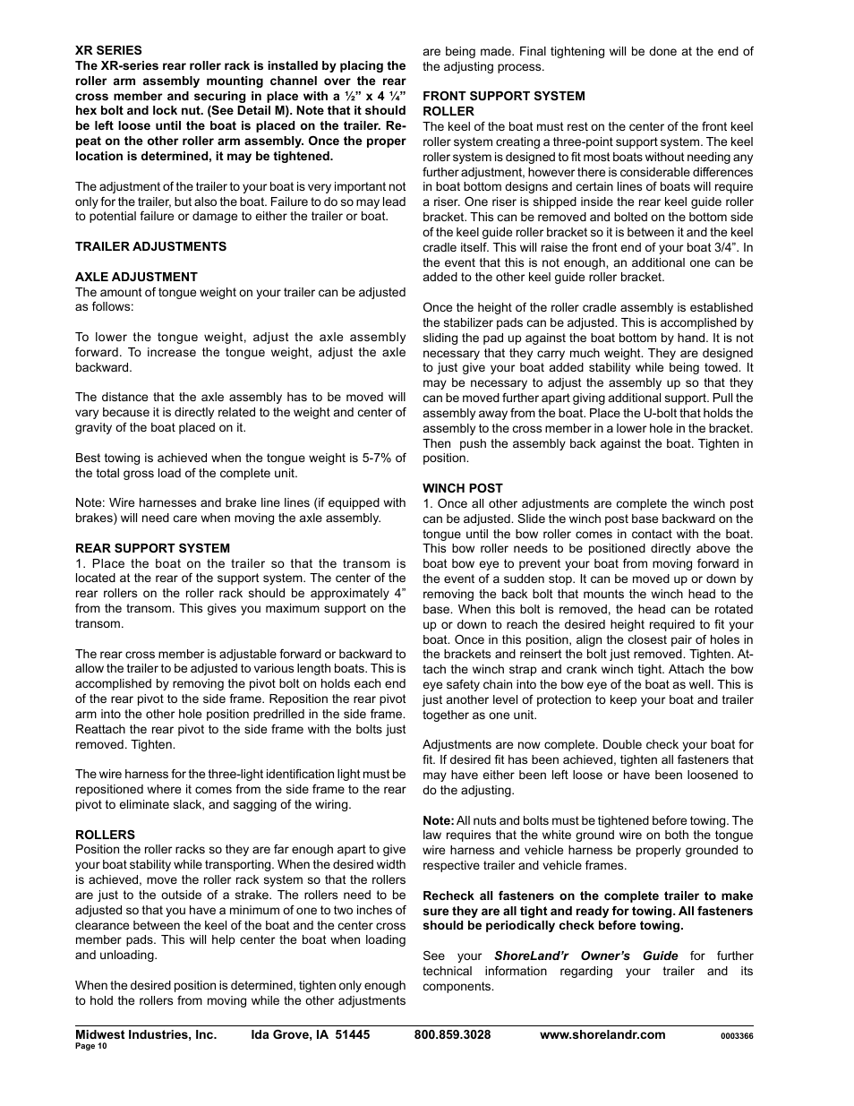 ShoreLand'r SLXR2314L V.2 User Manual | Page 10 / 10