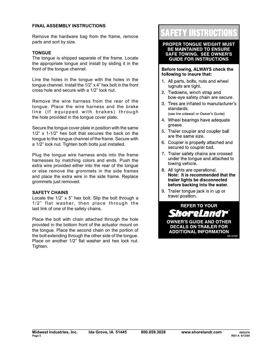 ShoreLand'r SLXR2314LW V.1 User Manual | Page 5 / 10