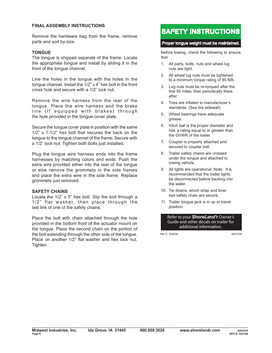 Safety instructions | ShoreLand'r SLXR2314LW V.2 User Manual | Page 5 / 12