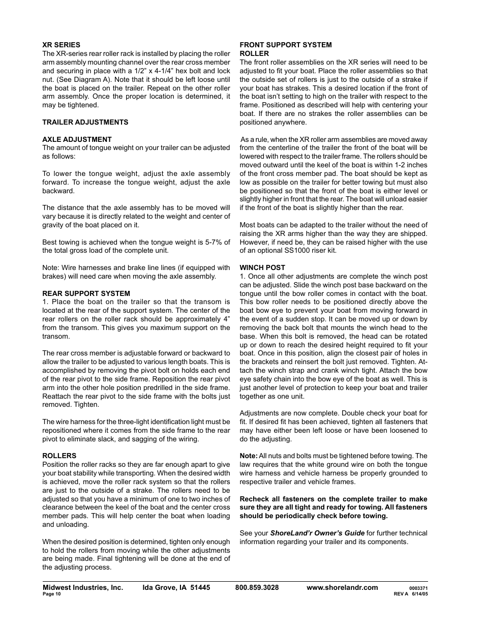 ShoreLand'r SLXR2314SW V.1 User Manual | Page 10 / 10