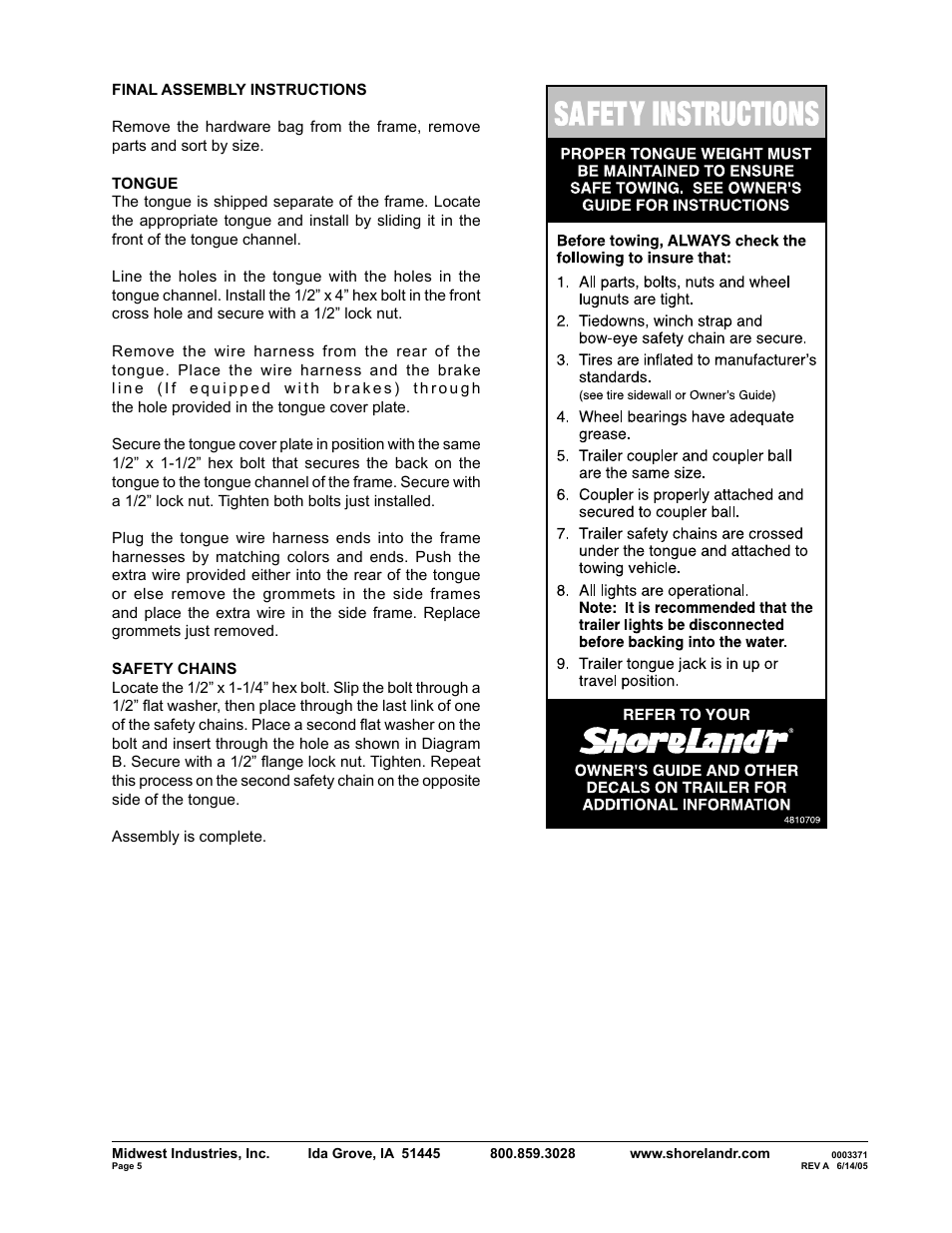 ShoreLand'r SLXR2314SW V.1 User Manual | Page 5 / 10