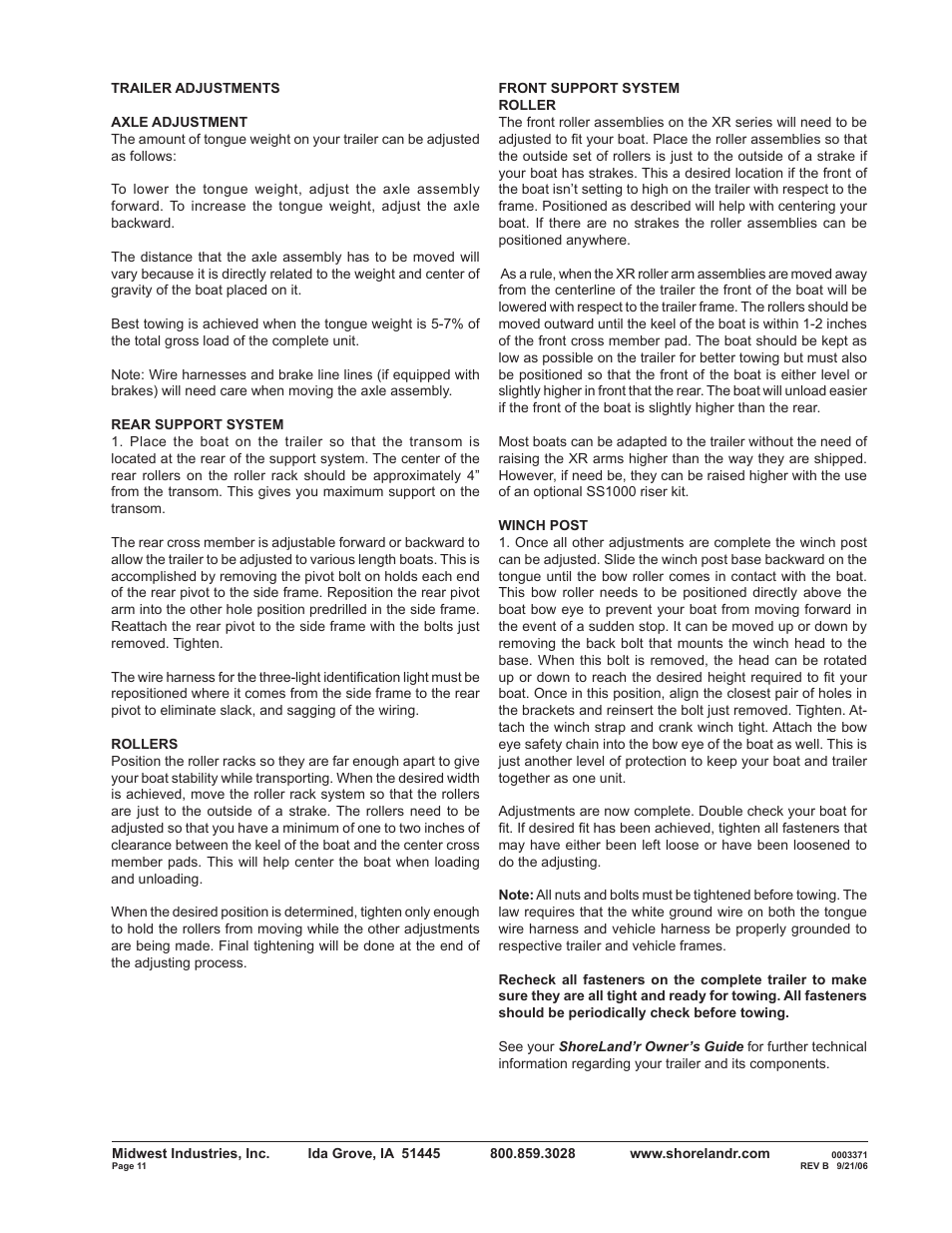 ShoreLand'r SLXR2314SW V.2 User Manual | Page 11 / 12