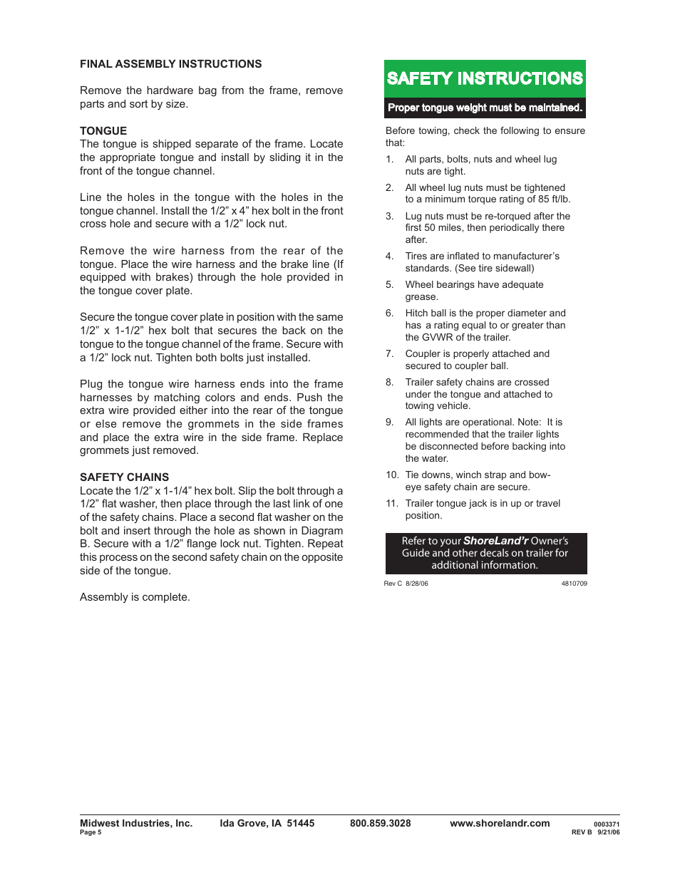 Safety instructions | ShoreLand'r SLXR2314SW V.2 User Manual | Page 5 / 12