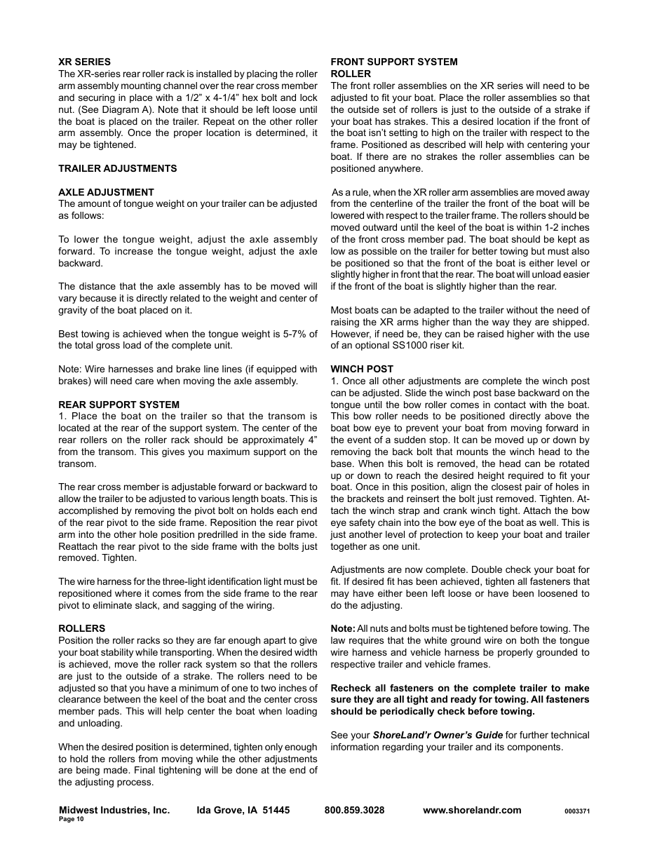 ShoreLand'r SLXR23SW User Manual | Page 10 / 10