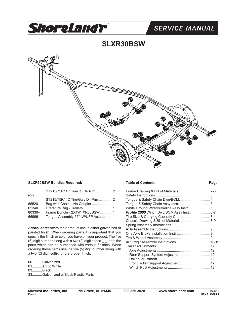 ShoreLand'r SLXR30BSW V.1 User Manual | 12 pages