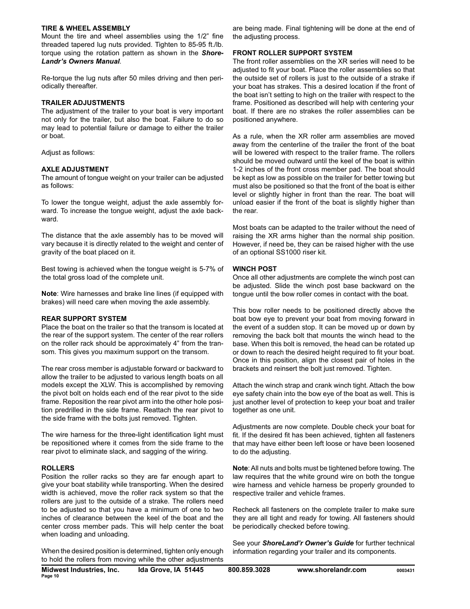 ShoreLand'r SLXR30BSW V.2 User Manual | Page 10 / 10