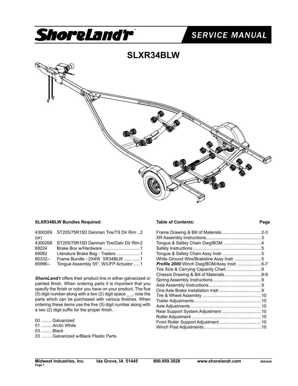 ShoreLand'r SLXR34BLW V.1 User Manual | 10 pages