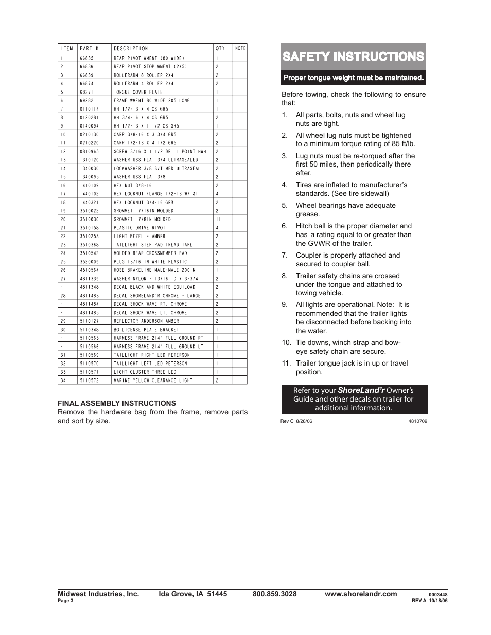 Safety instructions | ShoreLand'r SLXR34BXLW V.1 User Manual | Page 3 / 12