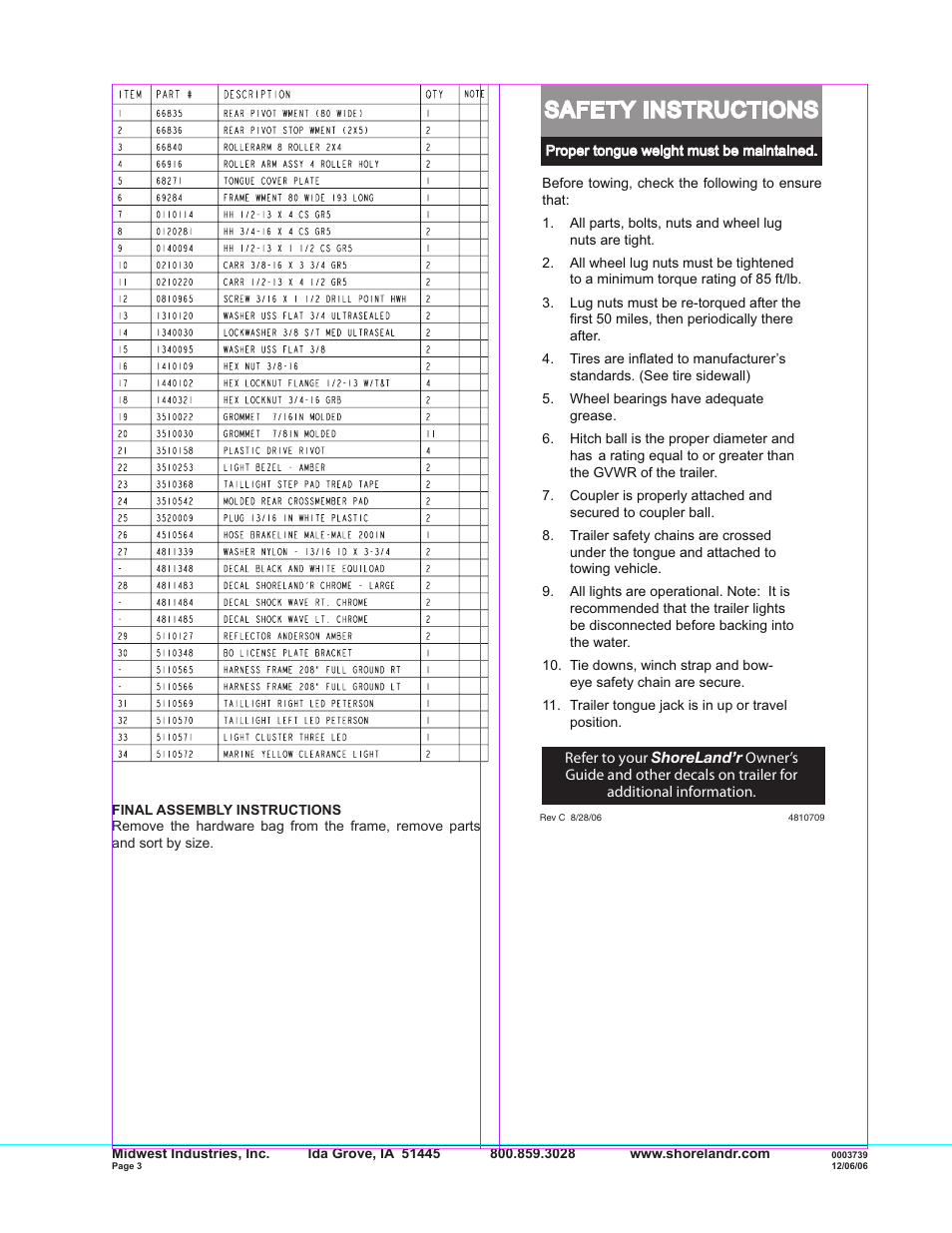 Safety instructions | ShoreLand'r SLXR40TABLW User Manual | Page 3 / 14