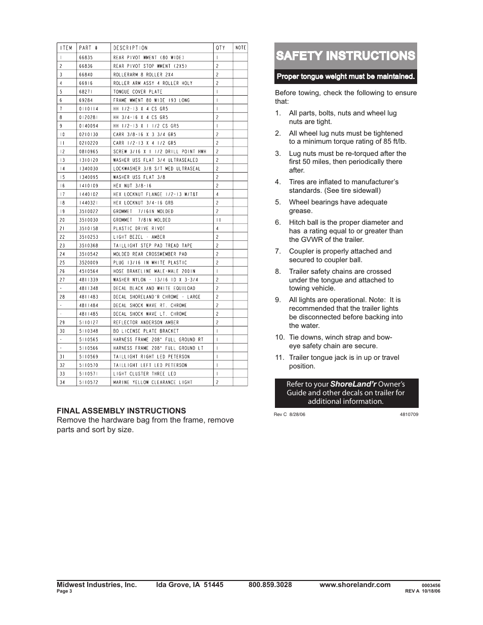 Safety instructions | ShoreLand'r SLXR40TBBLW V.1 User Manual | Page 3 / 14