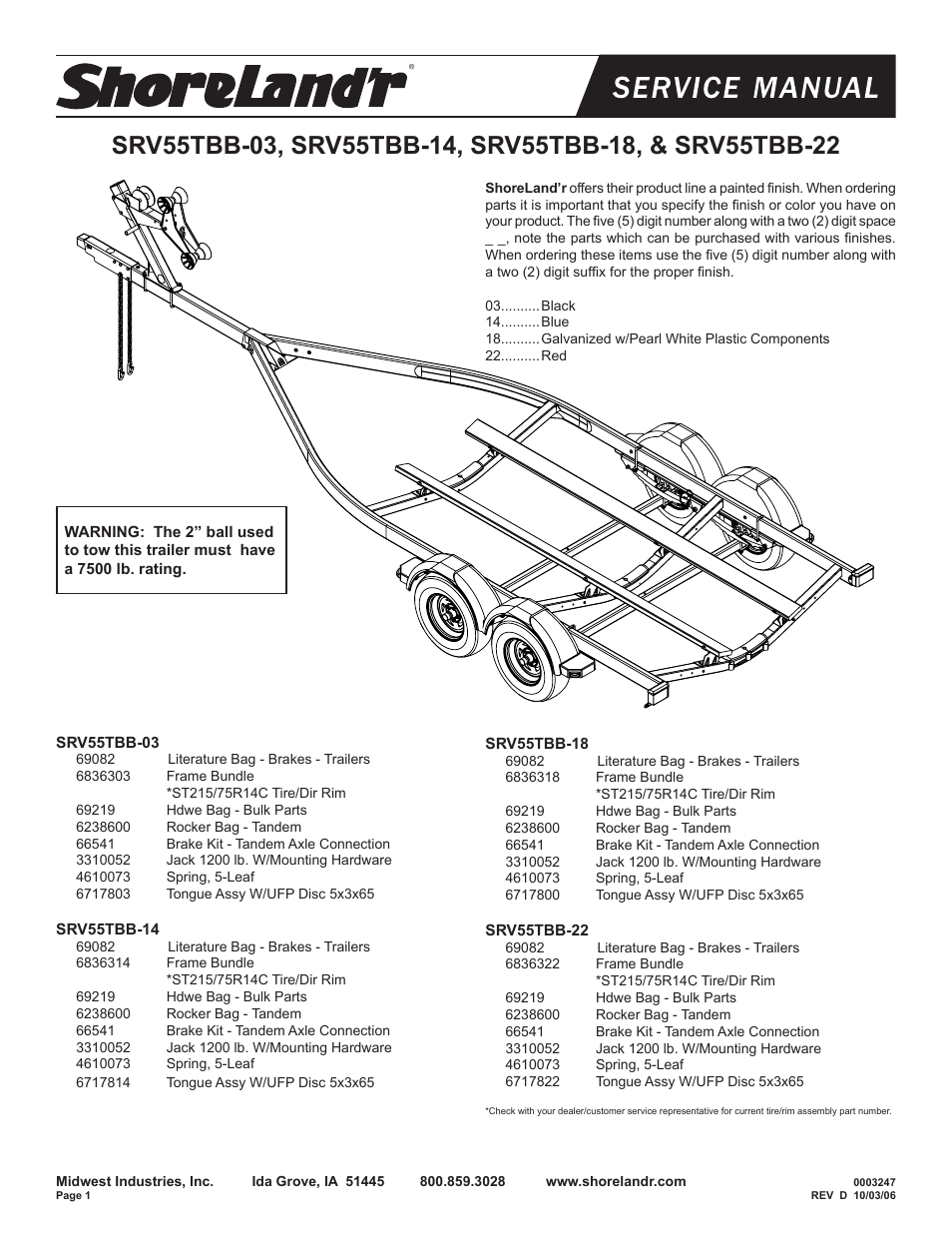 ShoreLand'r SRV55TBB User Manual | 10 pages