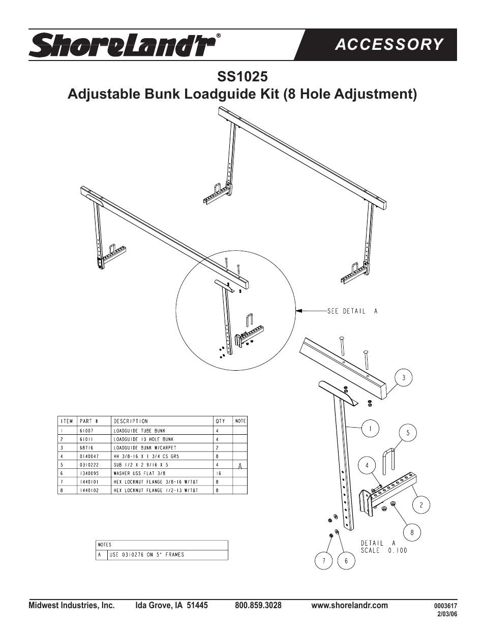 ShoreLand'r SS1025 User Manual | 2 pages