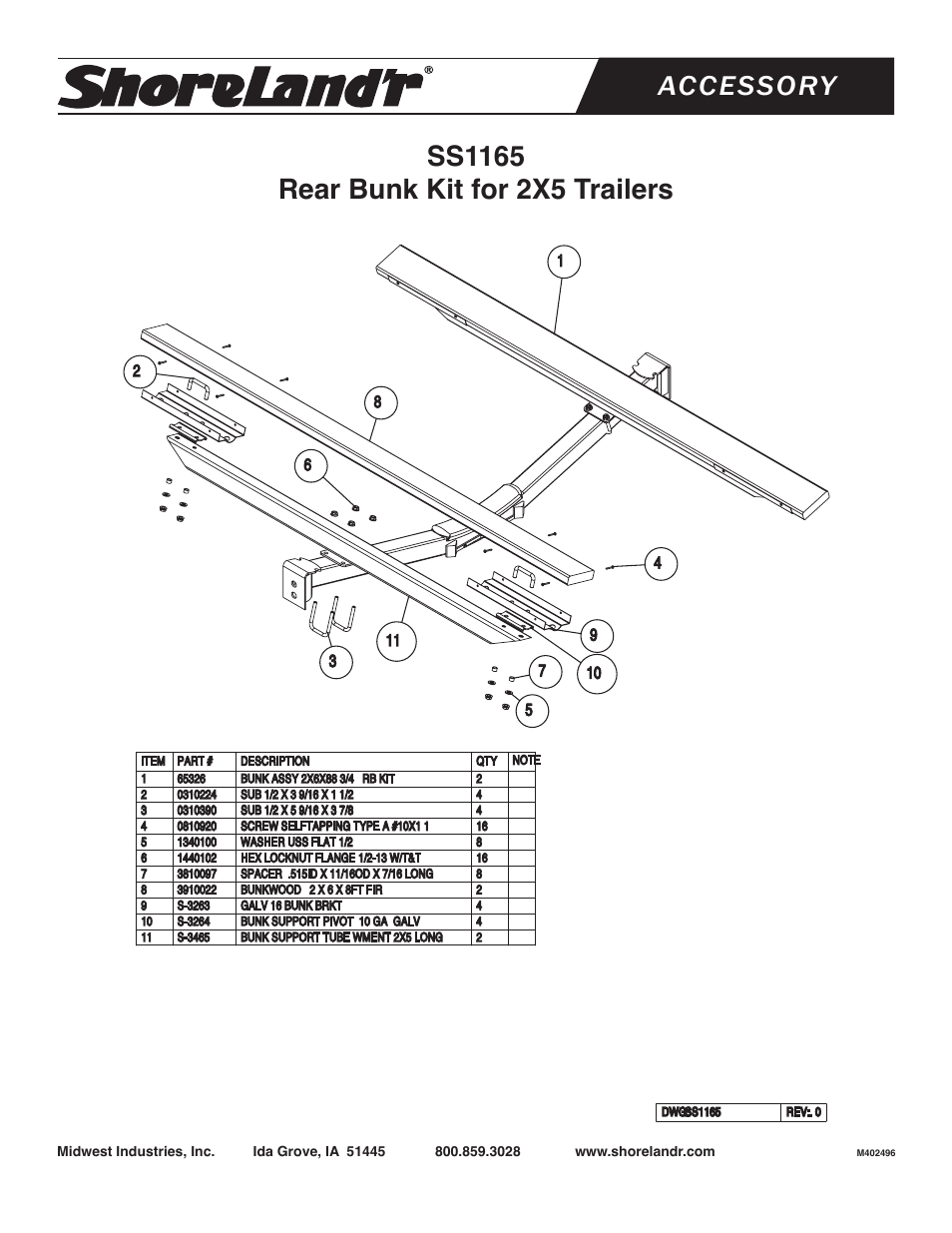 ShoreLand'r SS1165 User Manual | 2 pages