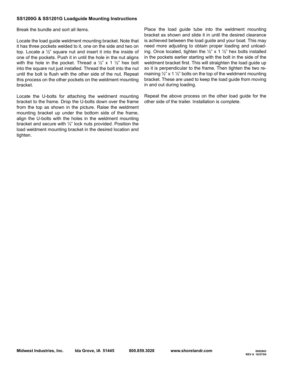 ShoreLand'r SS1201G User Manual | Page 4 / 4