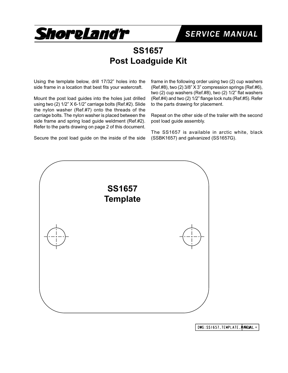 ShoreLand'r SS1657 User Manual | 2 pages