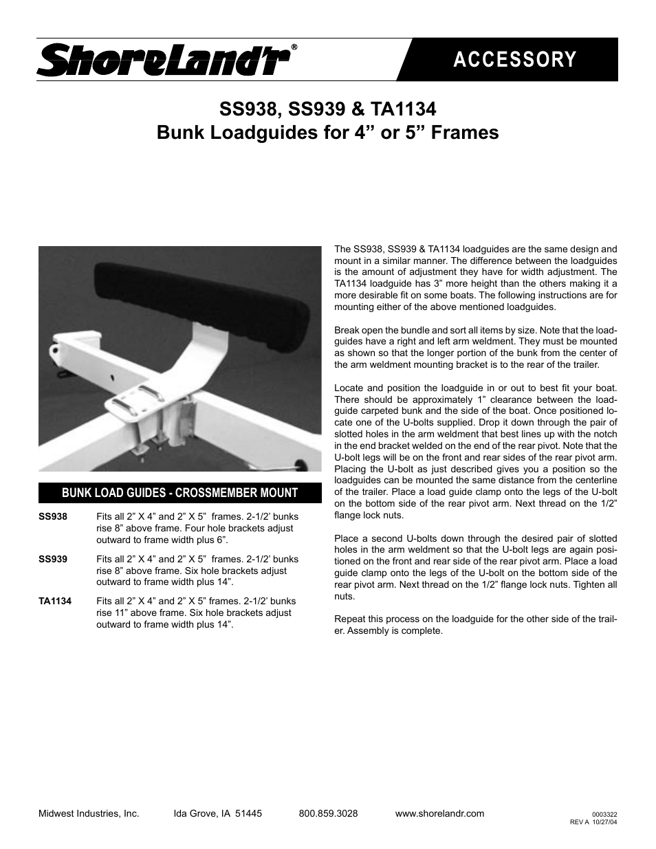 ShoreLand'r SS938 User Manual | 4 pages