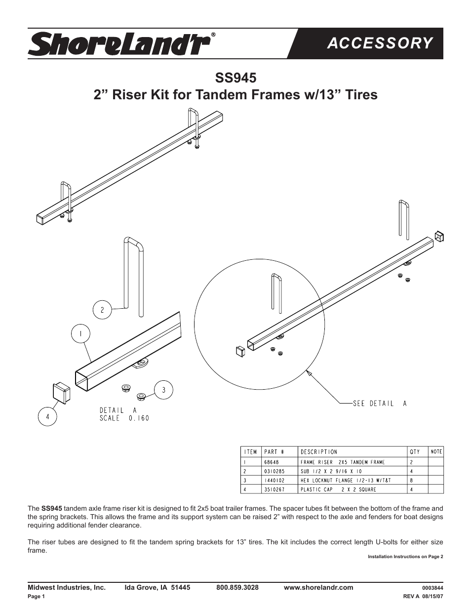 ShoreLand'r SS945 User Manual | 2 pages