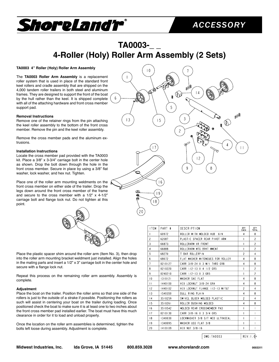ShoreLand'r TA0003 User Manual | 1 page