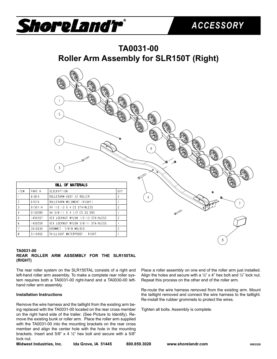 ShoreLand'r TA0031 User Manual | 1 page