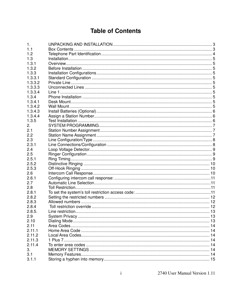 Cortelco 2740 User Manual | Page 2 / 42
