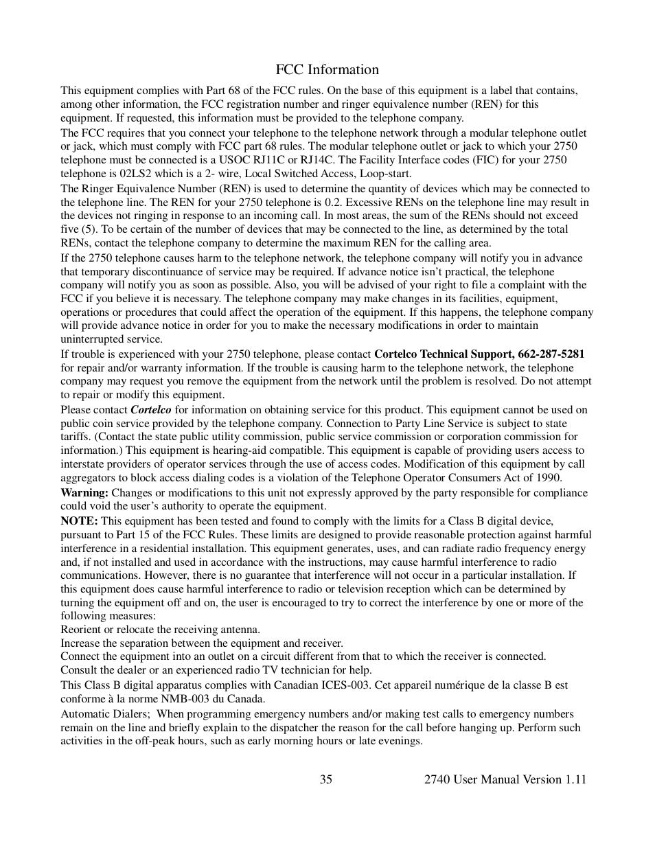 Cortelco 2740 User Manual | Page 40 / 42