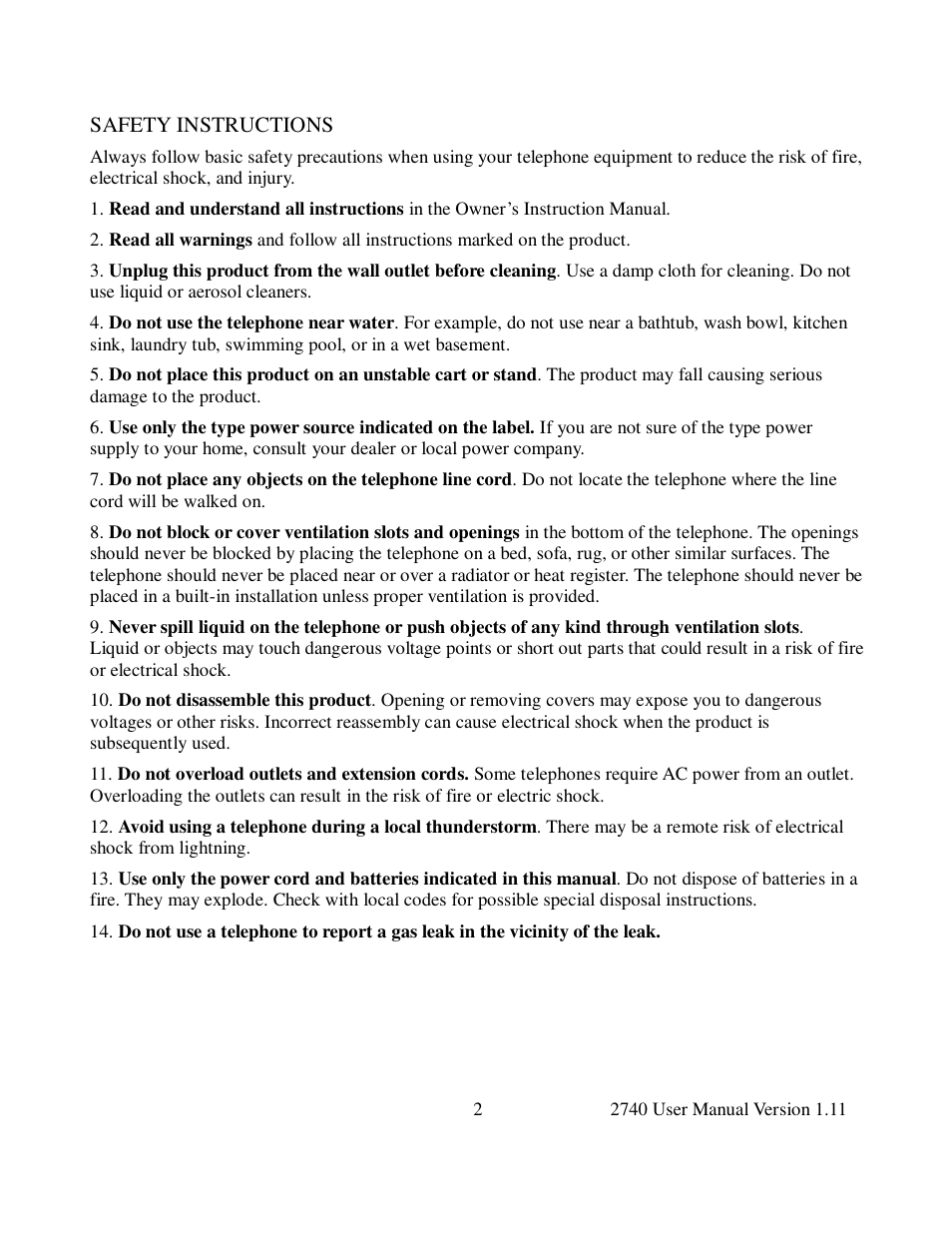 Cortelco 2740 User Manual | Page 7 / 42