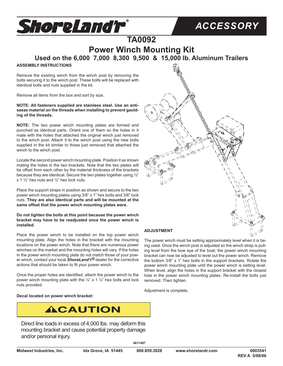 ShoreLand'r TA0092 User Manual | 2 pages