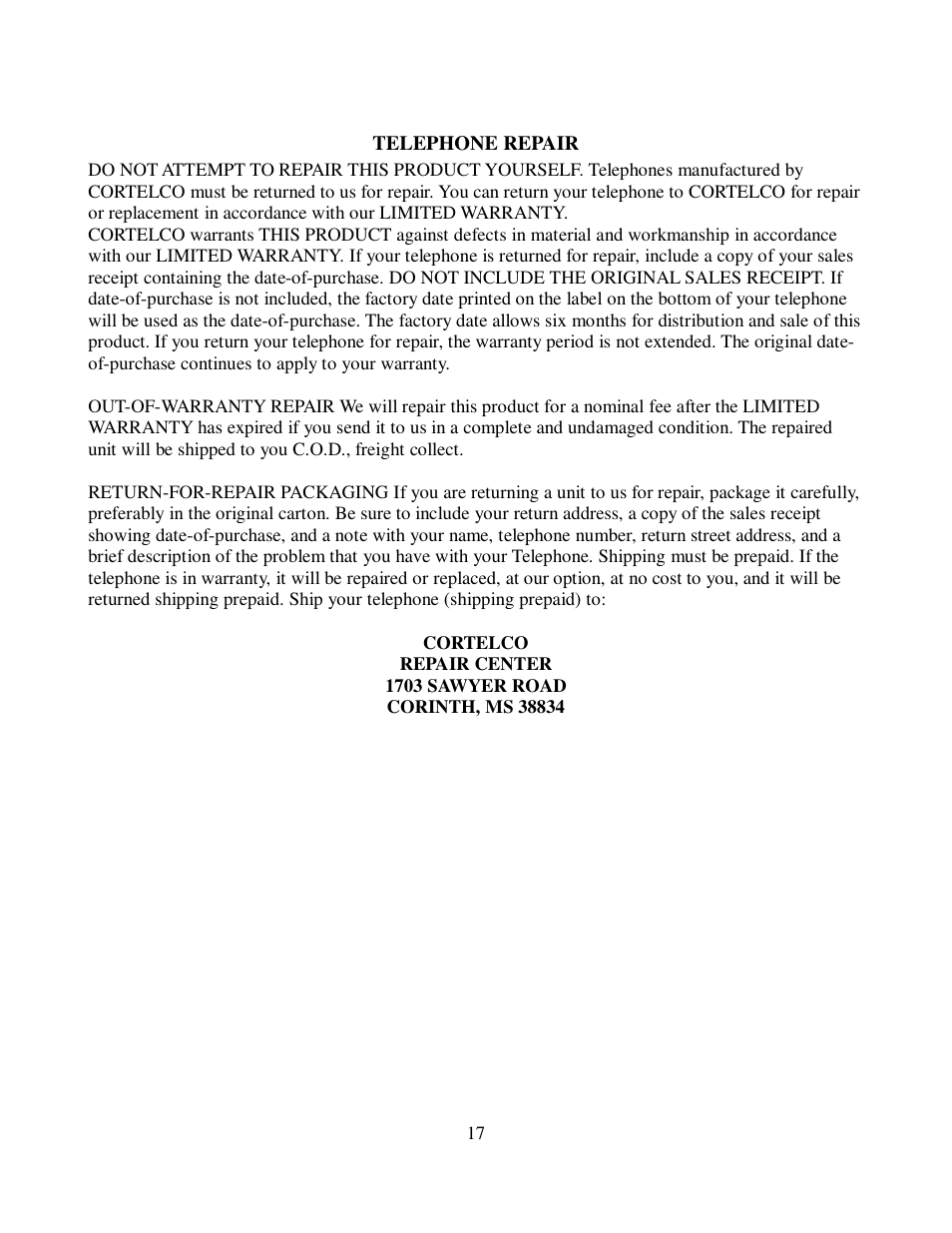 Cortelco FOUR LINE CORDLESS ANALOG ADAPTER 2742 User Manual | Page 20 / 21