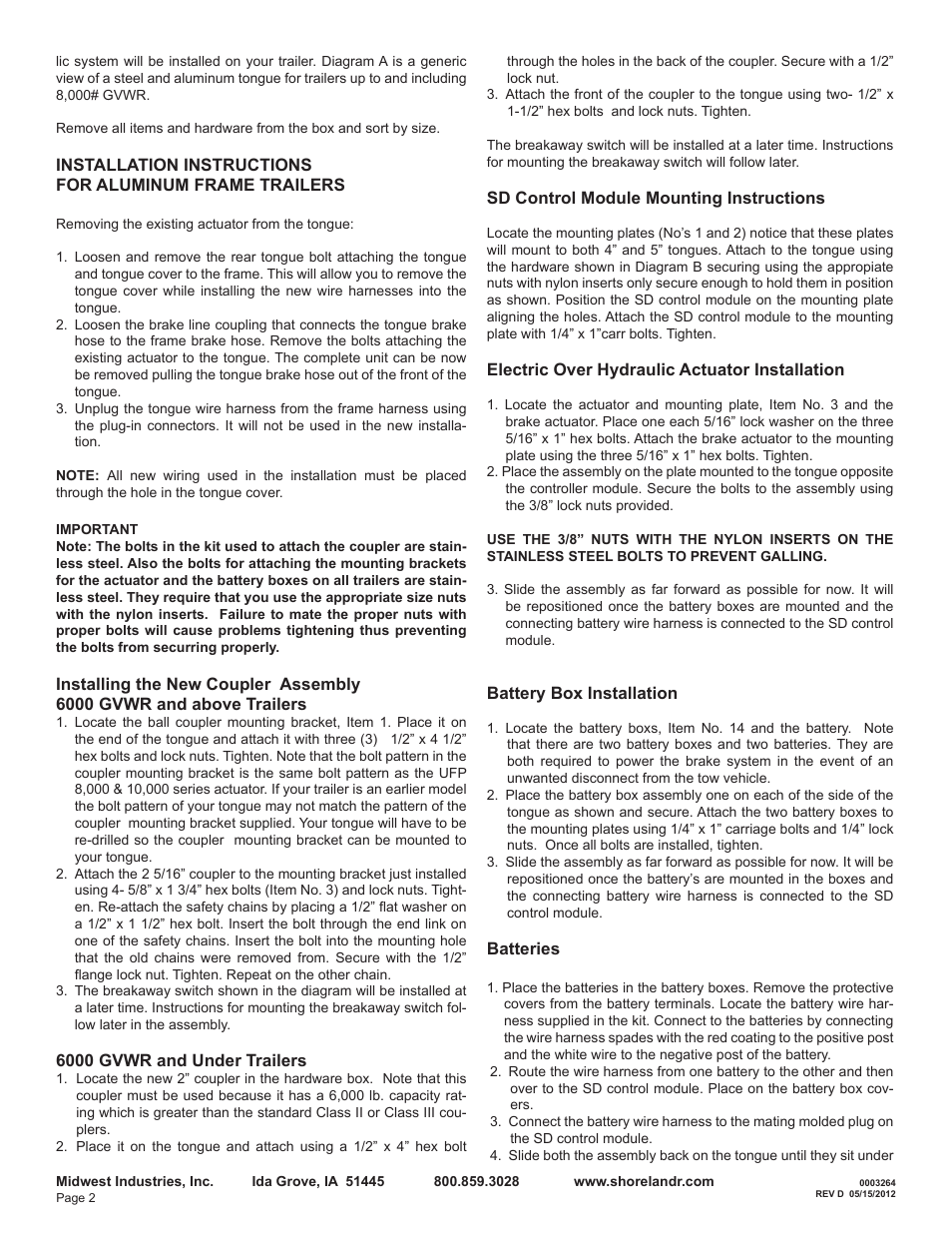 ShoreLand'r TA1015 User Manual | Page 2 / 8