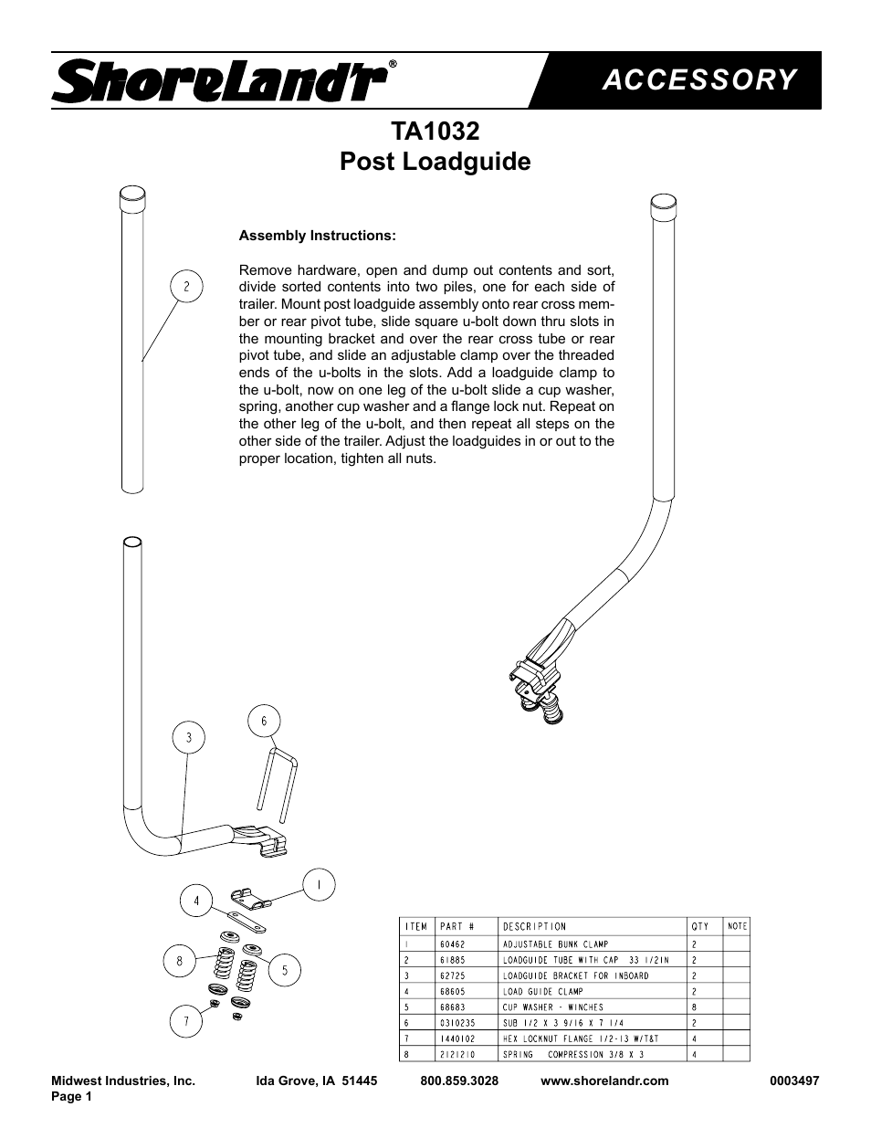 ShoreLand'r TA1032 User Manual | 1 page