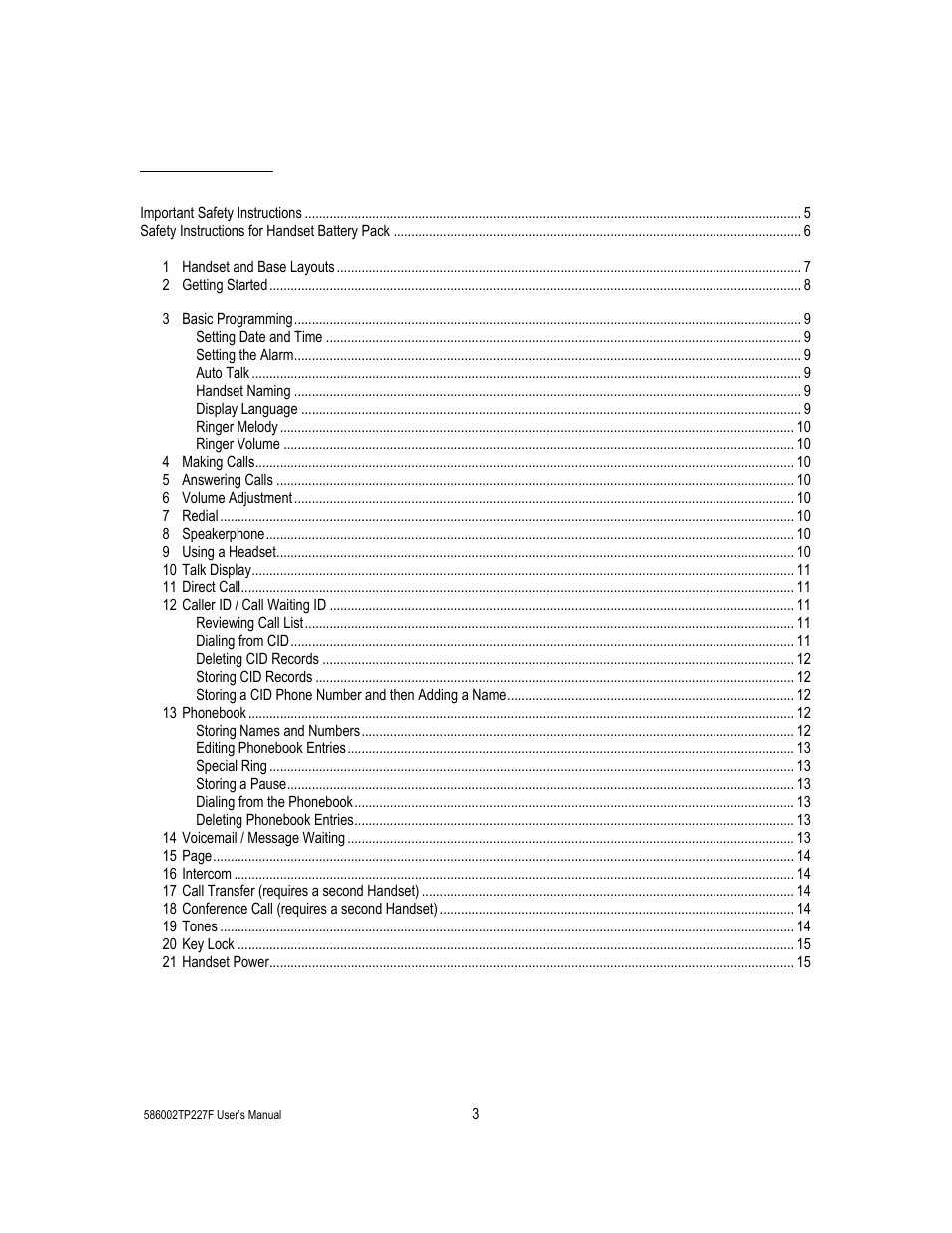 Cortelco 586002-TP2-27F User Manual | Page 3 / 20