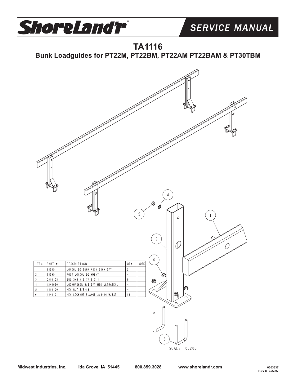 ShoreLand'r TA1116 User Manual | 2 pages