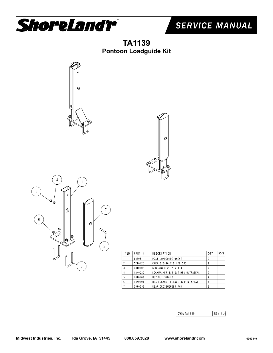 ShoreLand'r TA1139 User Manual | 2 pages