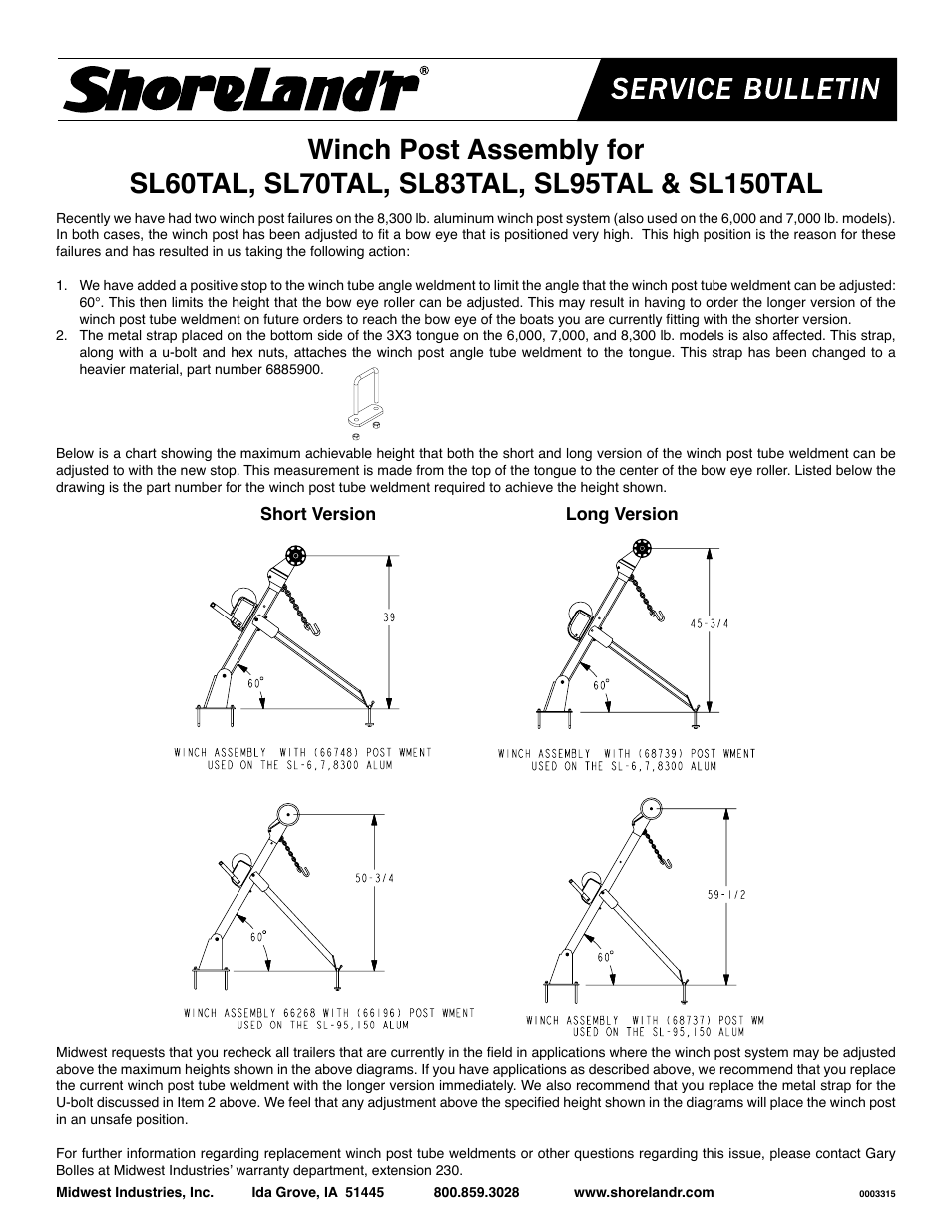 ShoreLand'r SL60TAL User Manual | 1 page