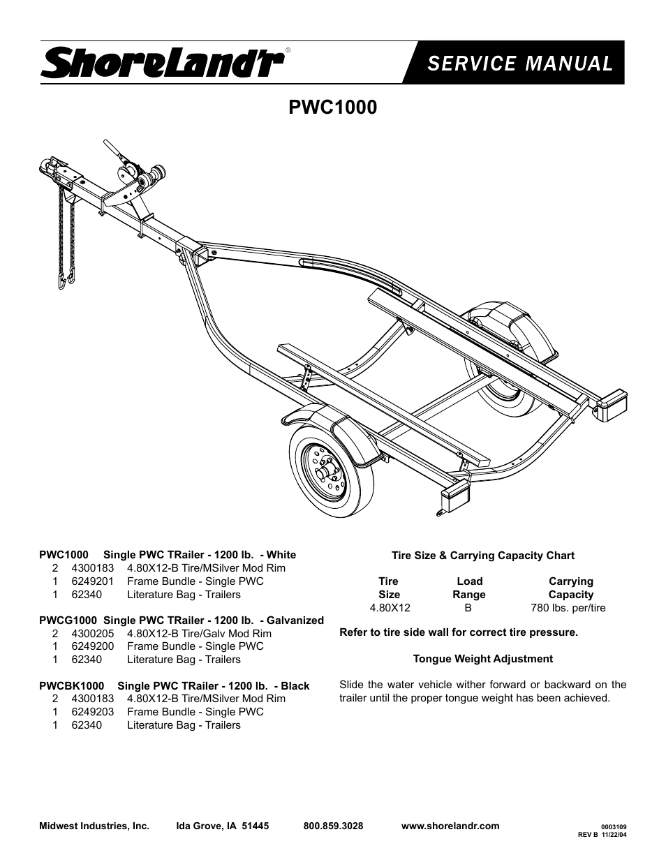 ShoreLand'r PWC1000 V.1 User Manual | 4 pages
