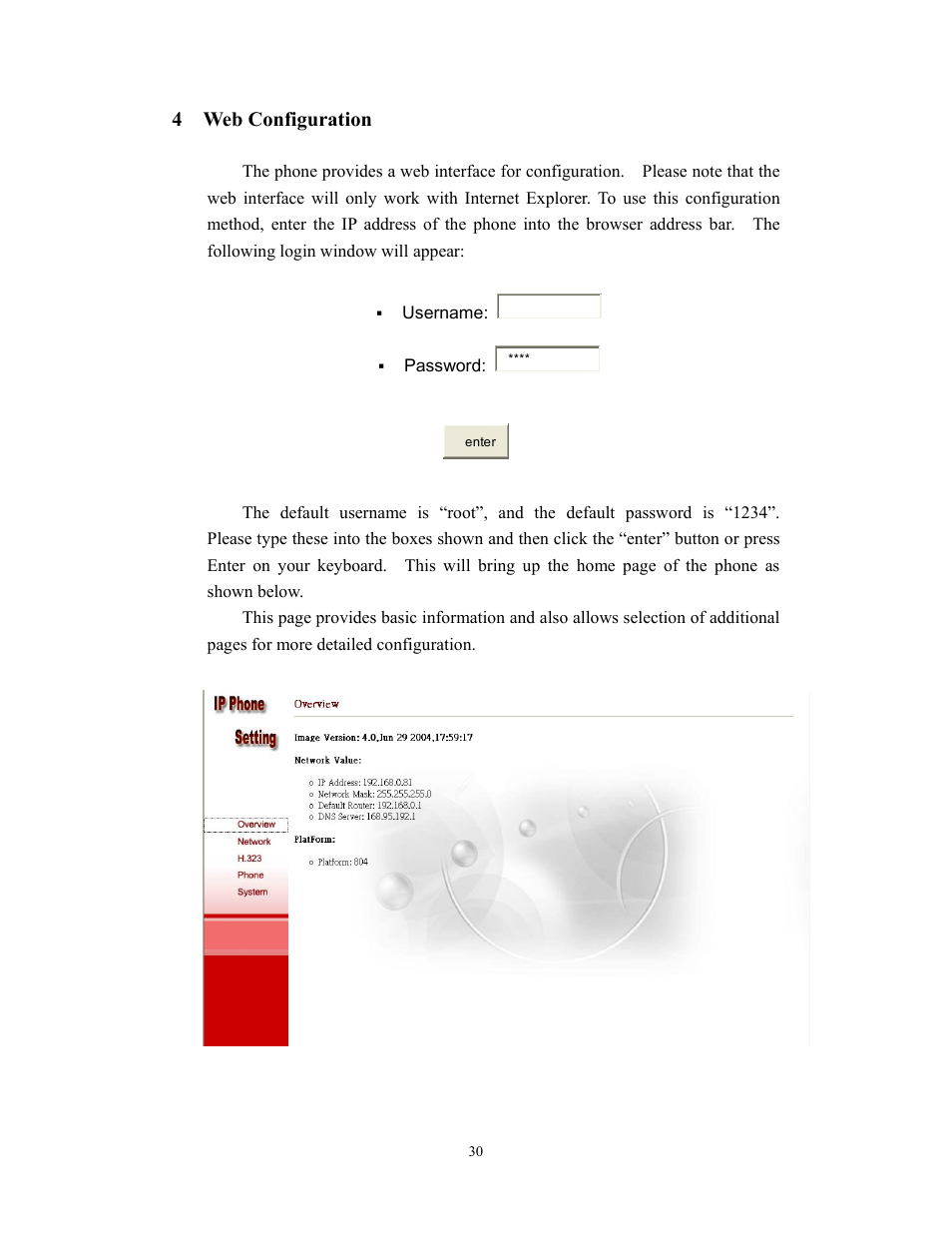 4 web configuration | Cortelco 2747 User Manual | Page 31 / 45