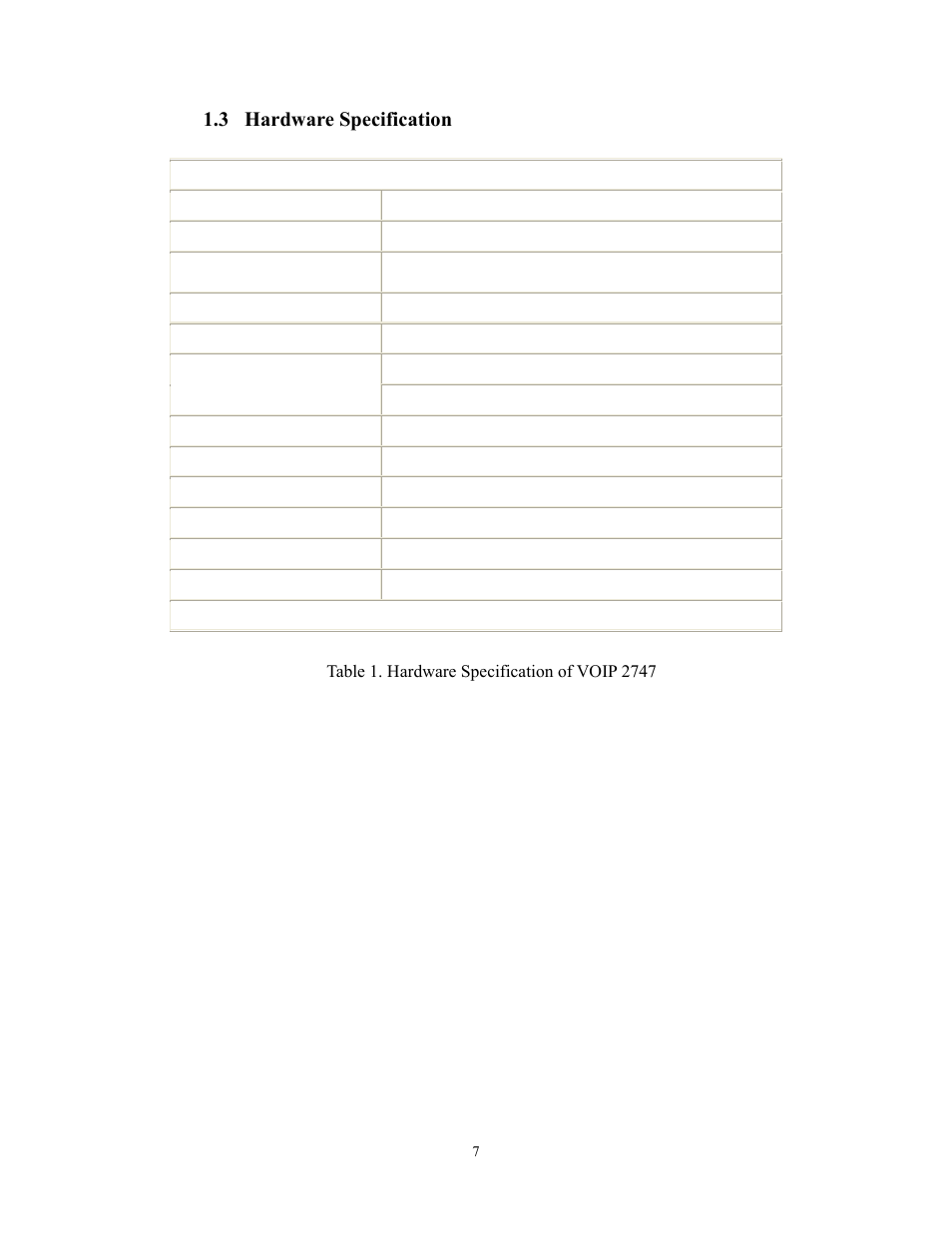 3 hardware specification | Cortelco 2747 User Manual | Page 8 / 45