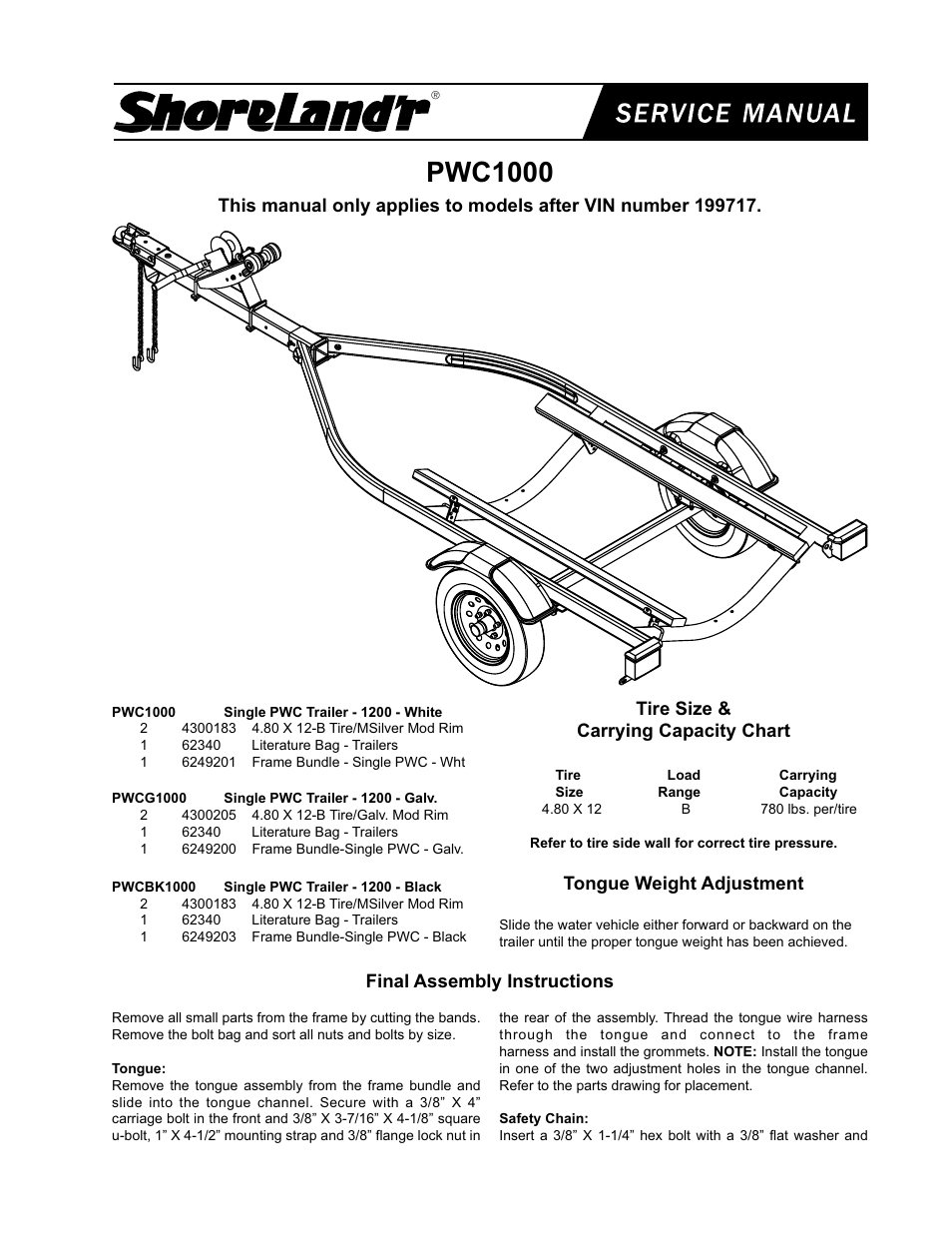 ShoreLand'r PWC1000 V.2 User Manual | 4 pages