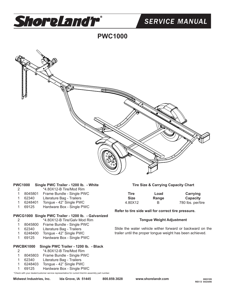 ShoreLand'r PWC1000 V.3 User Manual | 4 pages