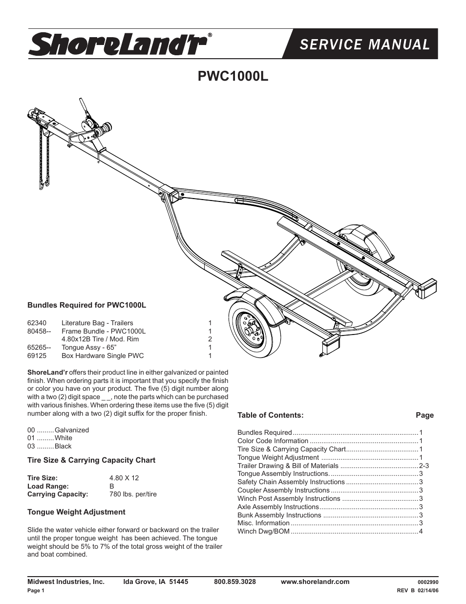 ShoreLand'r PWC1000L V.2 User Manual | 4 pages
