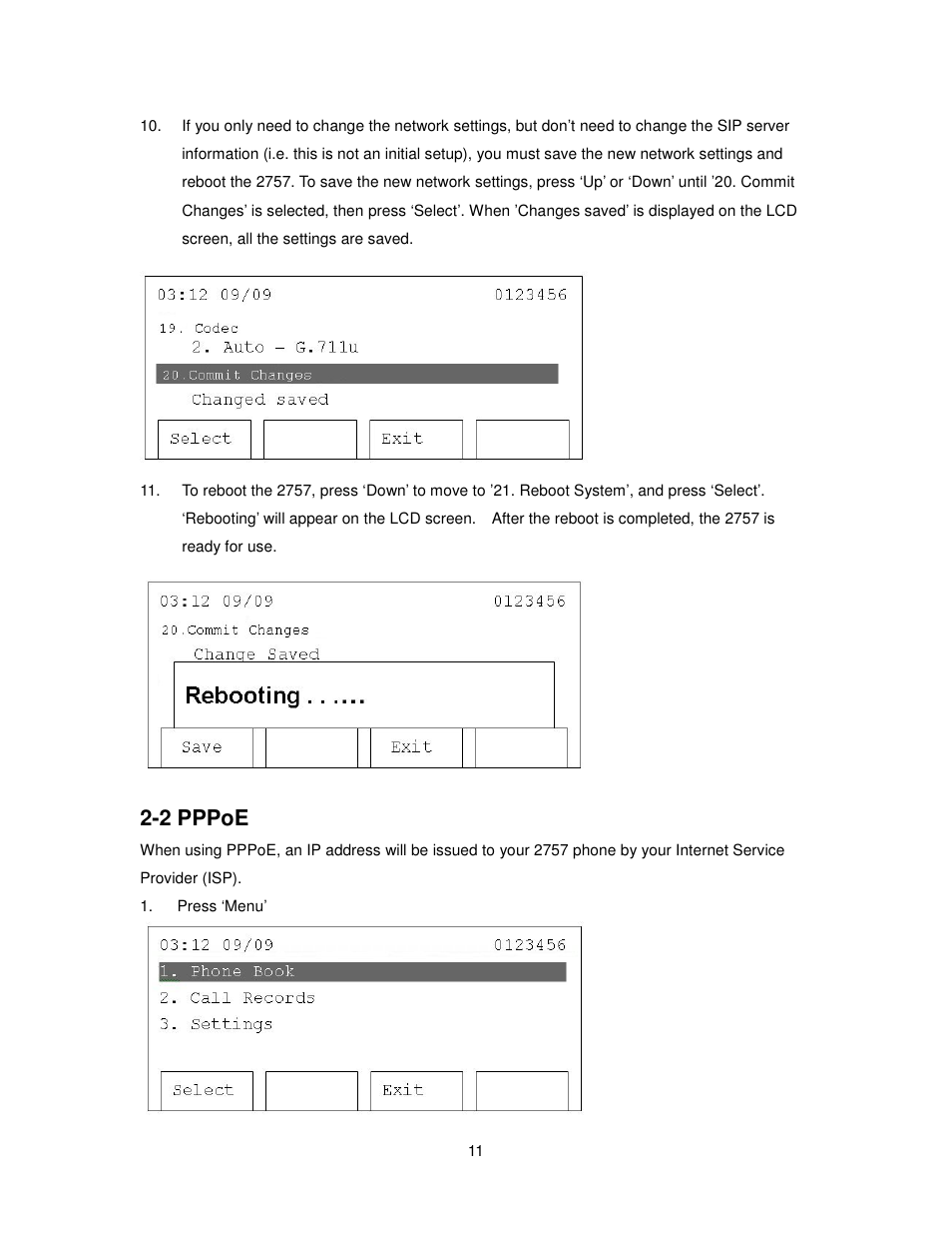 2 pppoe | Cortelco 2757 User Manual | Page 11 / 58